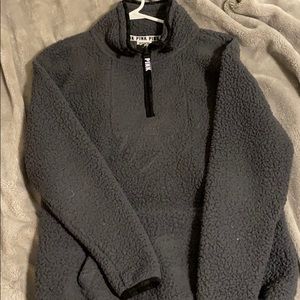 grey sherpa quarter zip